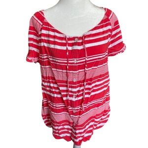 Croft & Barrow striped button up blouse XL